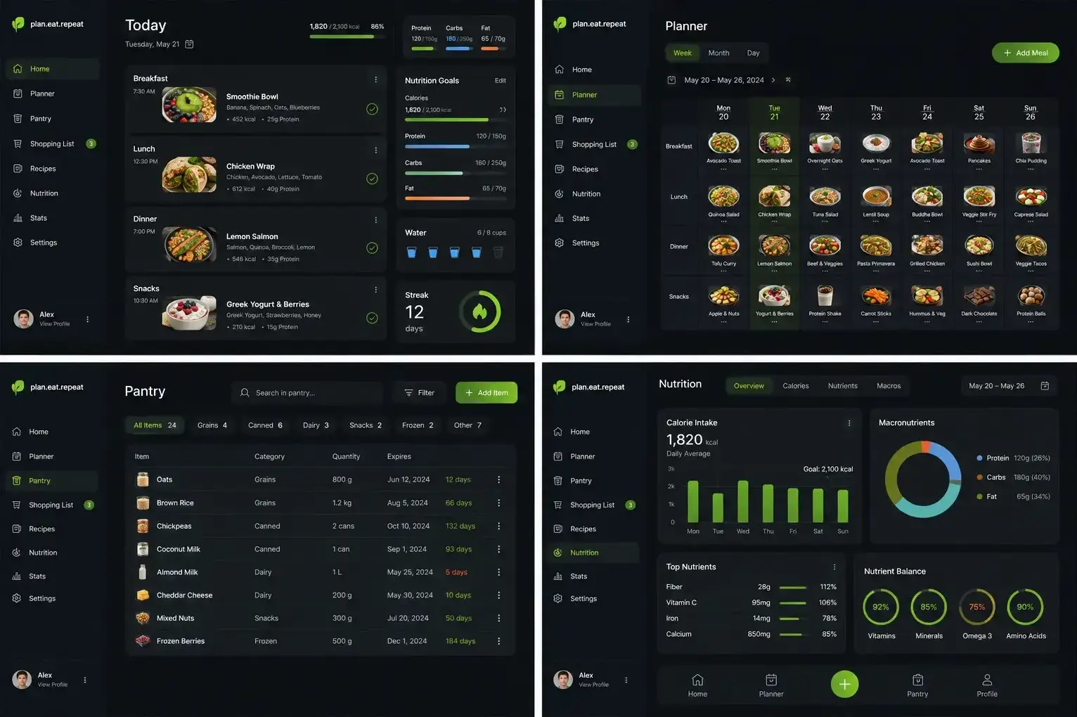 Mockup ideas for the Easy Meals web app